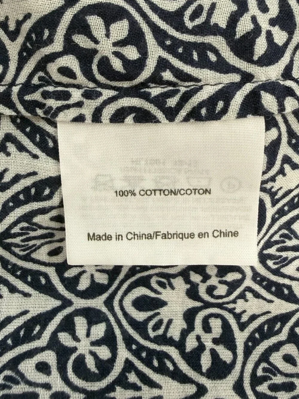 Tory Burch Brigitte Printed Button Down Blouse Blue White Cotton Size 10